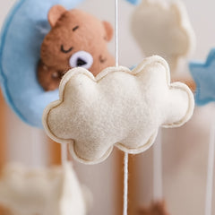 Handcrafted Baby Sheep & Moon Bed Bell Animal Shapes Bear Star Accen