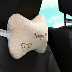 Bear Pattern Car Headrest Pillow Soft Travel Pillow