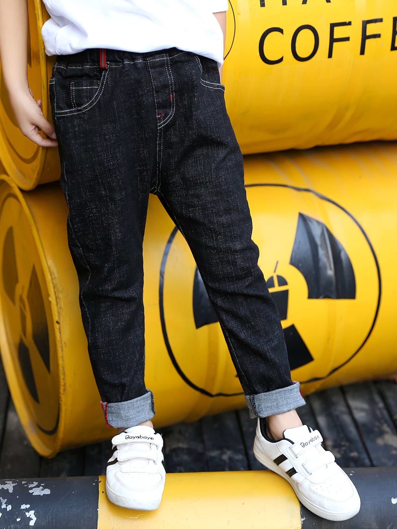Boys Classic Denim Long Pants With Pocket Kids Clothing