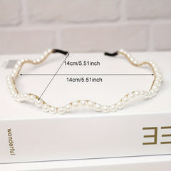 Girls Faux Pearl Hair Hoop Princess Hair Accessories For Party