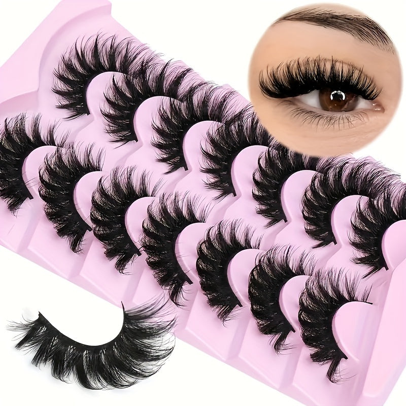 7 Pairs Fluffy False Eyelashes D Curl 8D Volume Lashes Fox Eye Style