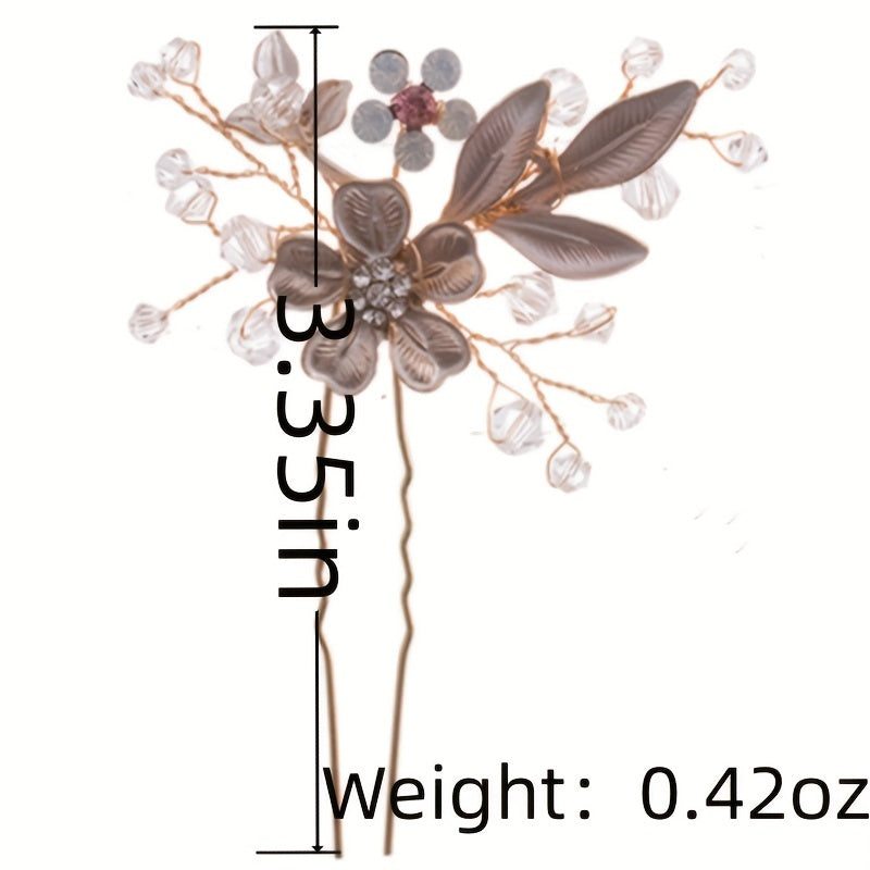 Flower Crystal Wedding Hair Pins Hair Accessories Bridal Headpiece