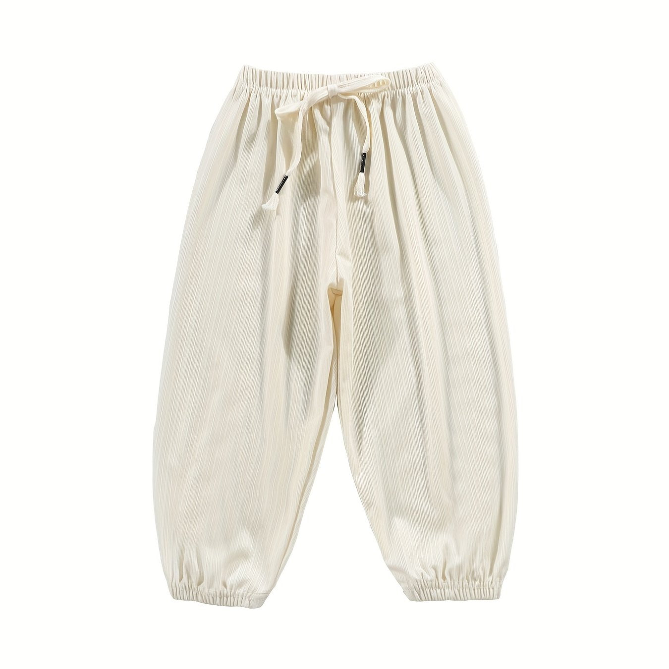 Kid's Solid Textured Sweatpants Elastic Waist Summer Sports Clothes