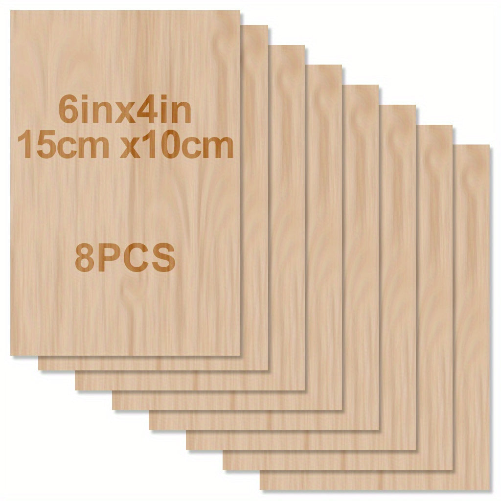 Wood Sheets 6x4x1.5 inch 2mm Thick Unfinished Squares Wood Boards