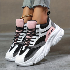 Chunky Sneakers Mesh Breathable Lace Up Running Shoes