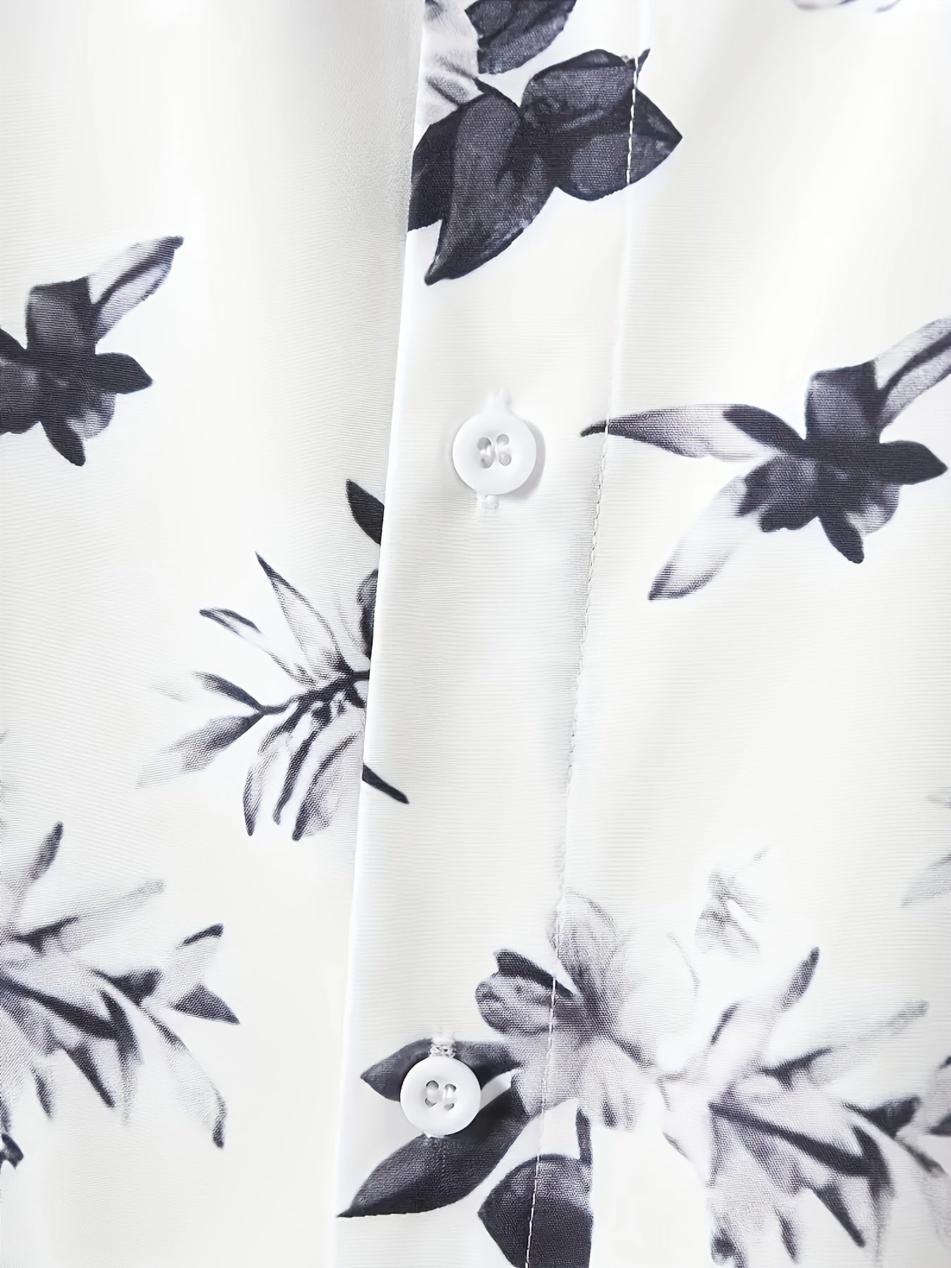 Men's Floral Graphic Lapel Shirt Casual Button Up Short Sleeve Shirt