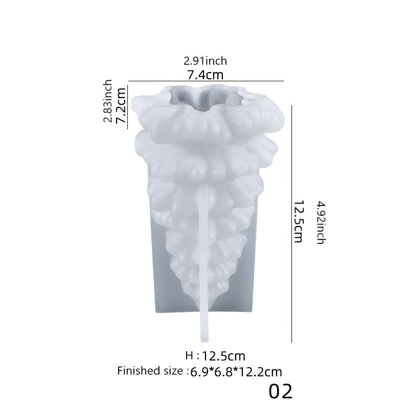 3D Christmas Tree Candle Ornaments Silicone Mold