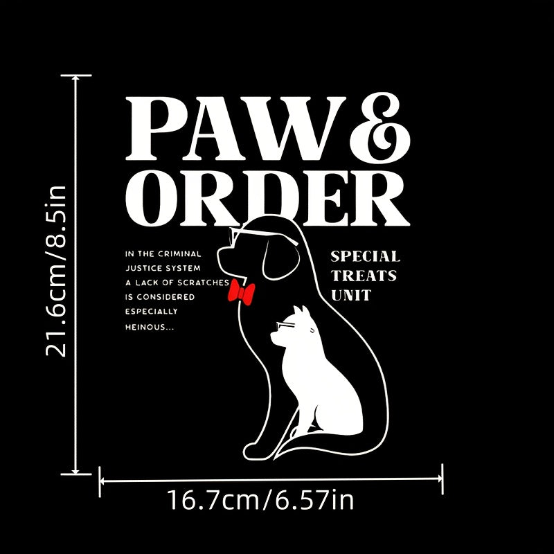 Paw & Order Gentleman Dog Iron On Patch for DIY Clothing Accessories
