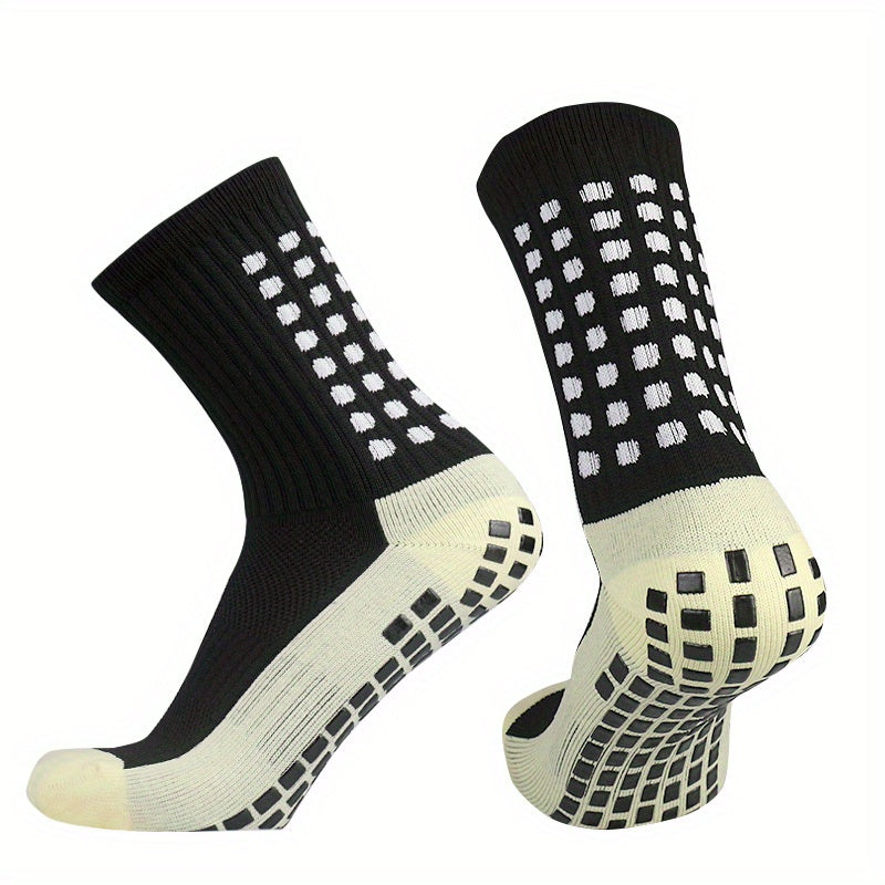 Men's Short Crew Socks Anti Slip Sweat Shock Absorbing Athletic Socks Sports