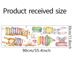 Giraffe Rabbit Book Wall Sticker for Kids Room Decor