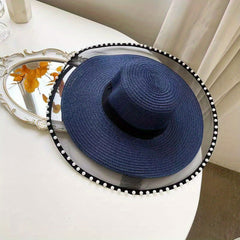 Mesh Brim Sun Hat Straw Floppy UV Protection Beach Hats for Women