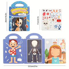 Jelly Stickers Human Body & Skeleton Teaching Book for Kids 3+