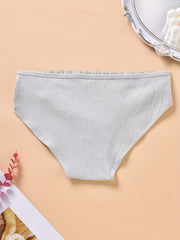3 Pack Plus Size Ribbed Paisley Lace Briefs Set