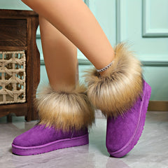 Warm Snow Boots For Women Medium Tube Plus Velvet Thickened Comfortable