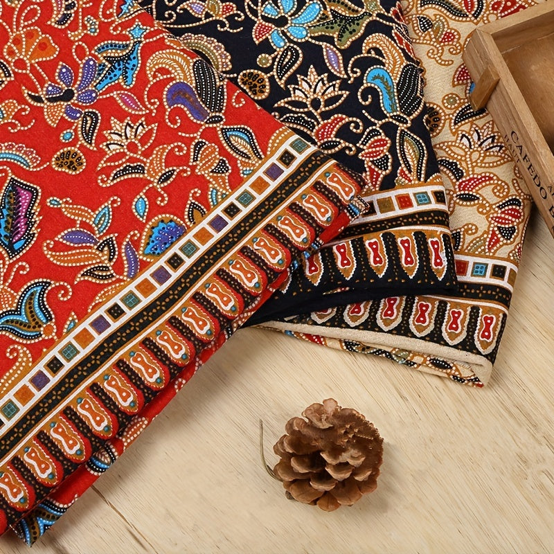 Cotton And Linen Printed Fabric Bohemian Ethnic Style Decorative Fabric 1 Yard