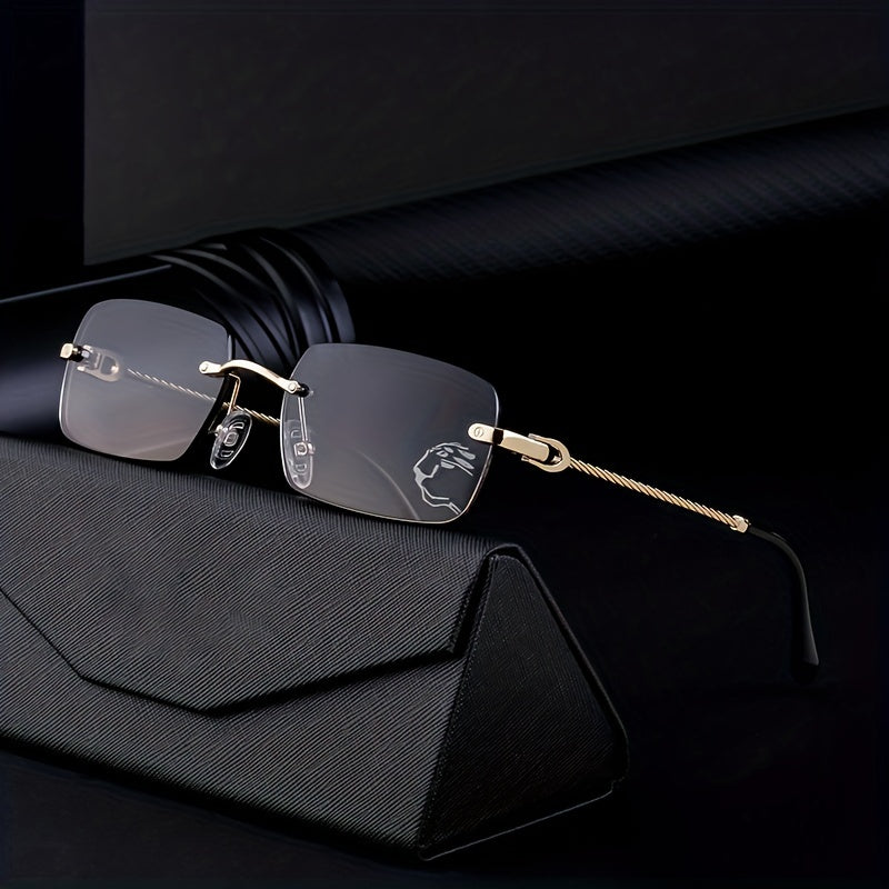 Square Rimless Sunglasses Men's Driving Sunglasses