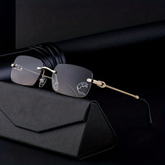 Square Rimless Sunglasses Men's Driving Sunglasses
