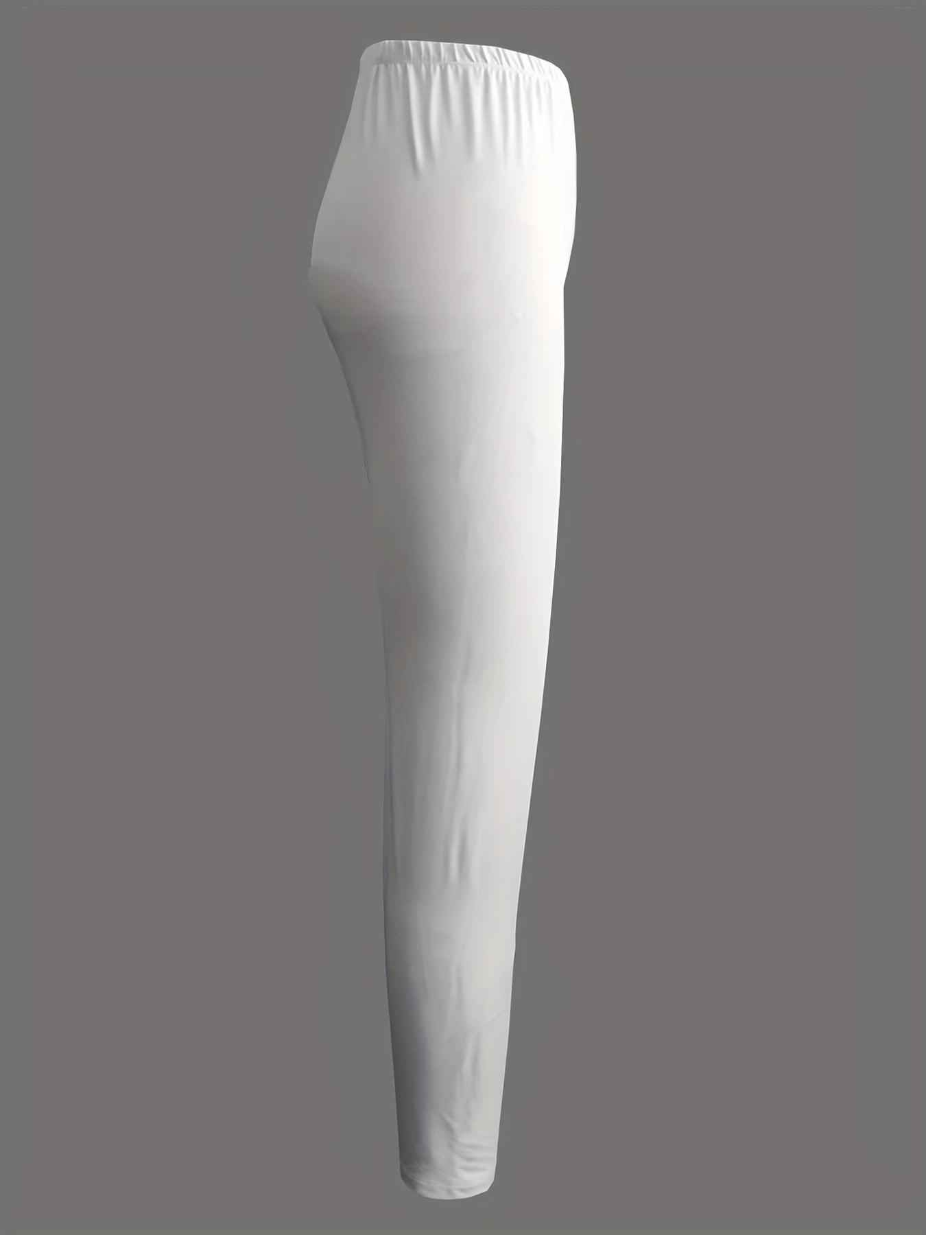 Solid High Waist Skinny Leggings Casual Stretchy Cropped Leggings