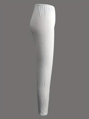 Solid High Waist Skinny Leggings Casual Stretchy Cropped Leggings