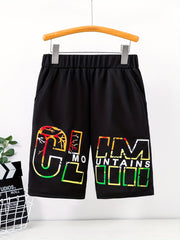 CLIM MOUNTAINS Boys Comfortable Creative Shorts for Summer Outdoor, Quick-drying