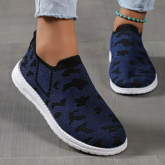 Women's Colorblock Flying Woven Sneakers Lightweight Non slip Outdoor Shoes