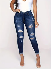 Ripped High Rise Skinny Jeans