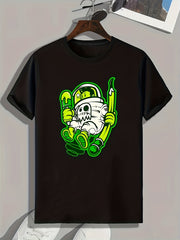 Creative Cartoon Print Men's Graphic T-shirt for Summer