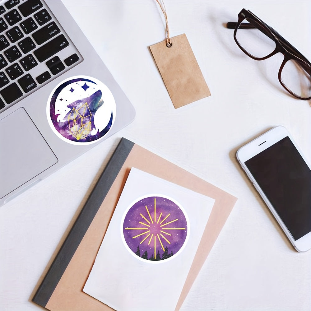 50pcs Moonlight Planet Stickers for Skateboard Laptop Gift Waterproof Graffiti