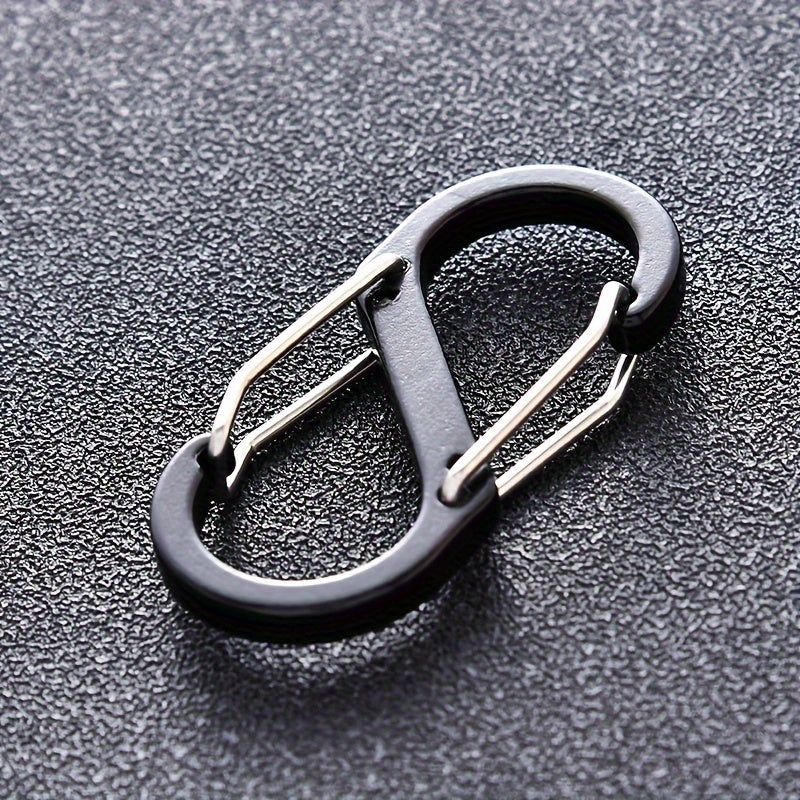 4pcs S Type Mountaineering Buckle Mini Spring Hook Keychain Keyring