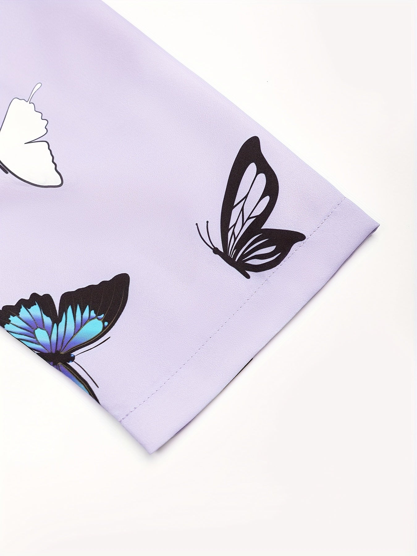 Butterfly Print Lounge Set Long Sleeve Top & Pants