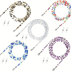 5pcs Beaded Glasses Chain Eyeglasses Lanyard Strap Face Covering Retainer