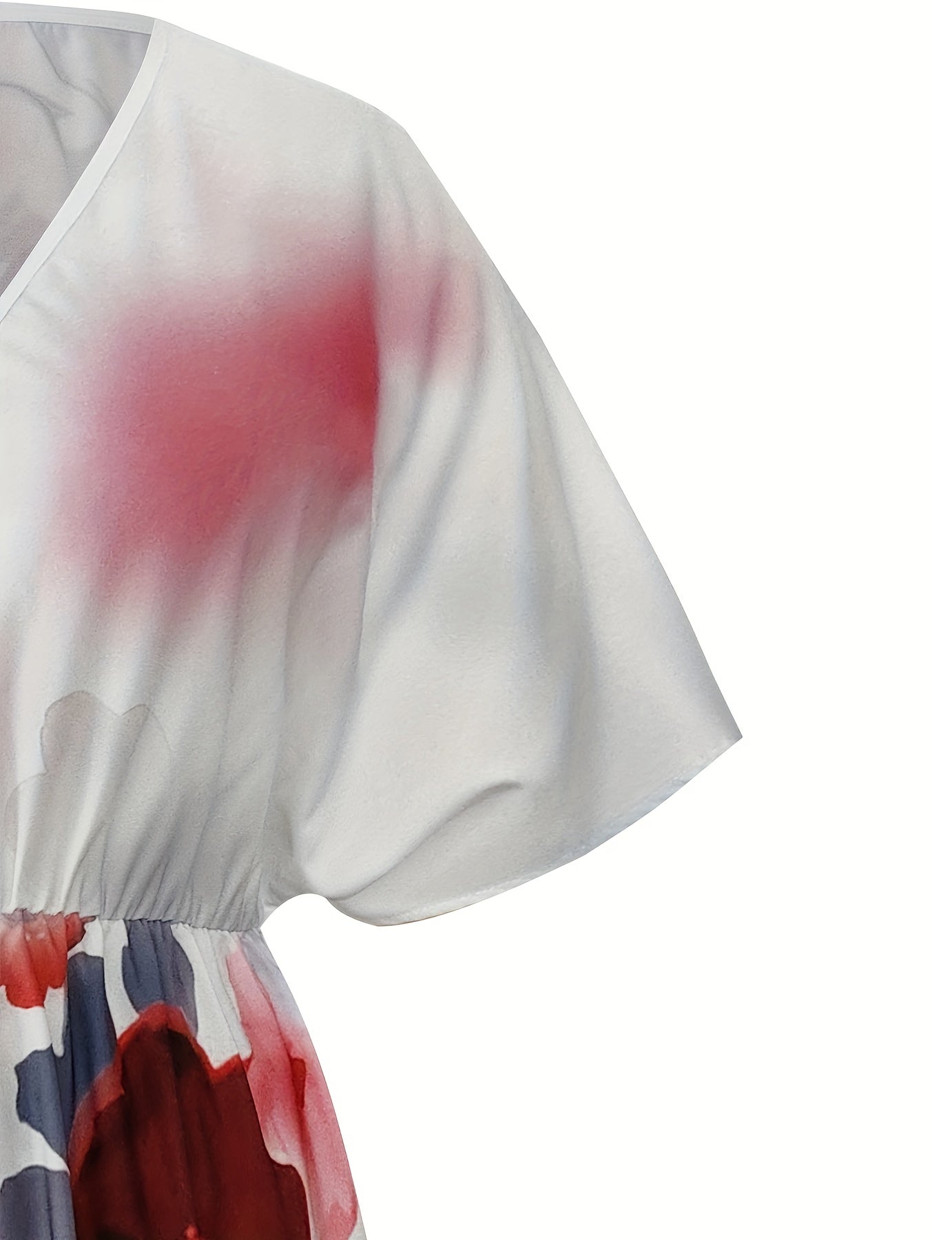 Tie Dye Floral Print Maxi Dress
