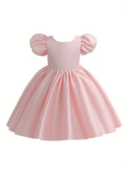 Flared Sleeves Puffy Gown Dress for Girls 1st Birthday Party
