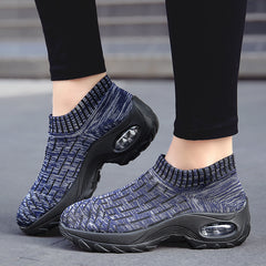 Women's Knit Sock Sneakers Slip On Wedge Shoes