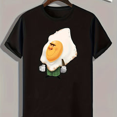 Cartoon Egg Print Men's Graphic T shirt for Summer
