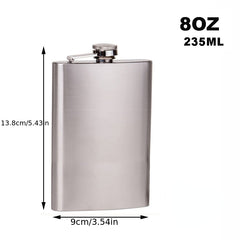 5 7 8 10 12oz Stainless Steel Hip Flask Funnel Pocket Outdoor Wine Jug