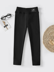 Girls Fleece Thermal Stretch Leggings for Winter
