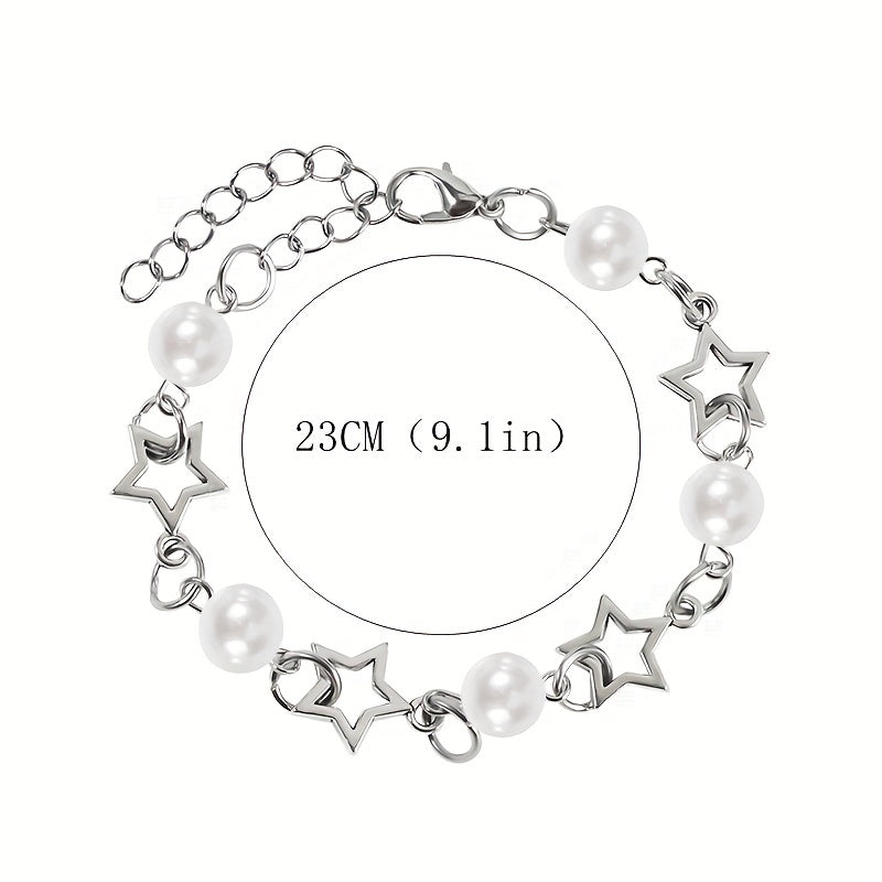 Star & Pearl Beaded Bracelet for Girls