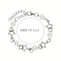 Star & Pearl Beaded Bracelet for Girls