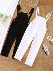 Girls Cotton Casual Overall Long Jumpsuit