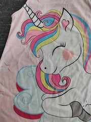 Girl's Pony & Heart Dress Sleeveless Crew Neck Princess Dress For Summer