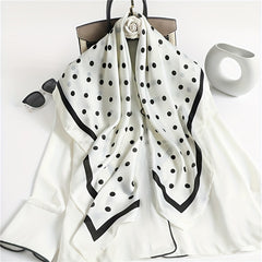 Polka Dot Print Square Scarf Solid Bandana Woman Neckerchief