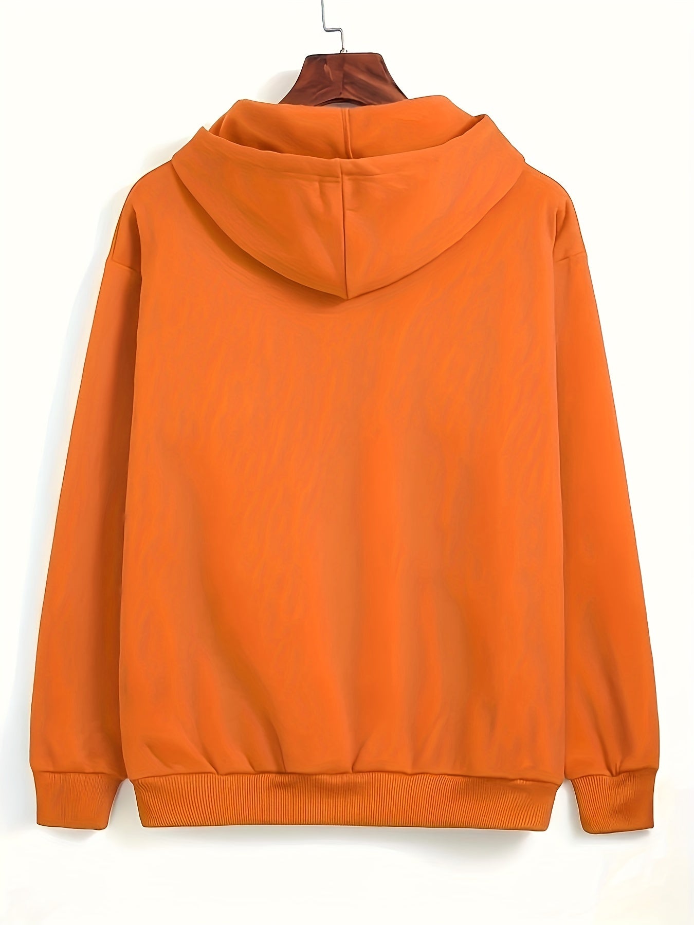 Solid Kangaroo Pocket Hoodie Long Sleeve Drawstring Hoodies