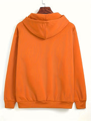 Solid Kangaroo Pocket Hoodie Long Sleeve Drawstring Hoodies