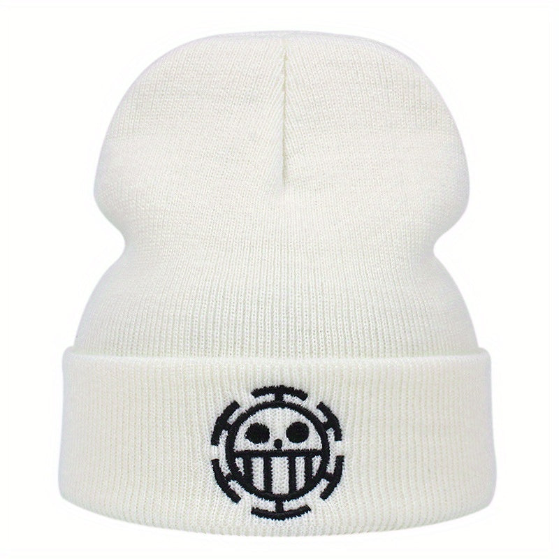 Anime Cartoon Embroidered Beanie Skull Hat Hip Hop Warm Knit Hat