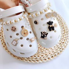 12pcs Shoe Jewelry Bear Glasses Chain Set DIY Shoe Buckle Accessories