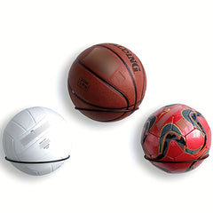 Wall Mounted Basketball & Football Storage Holder Space Saving Ball Rack