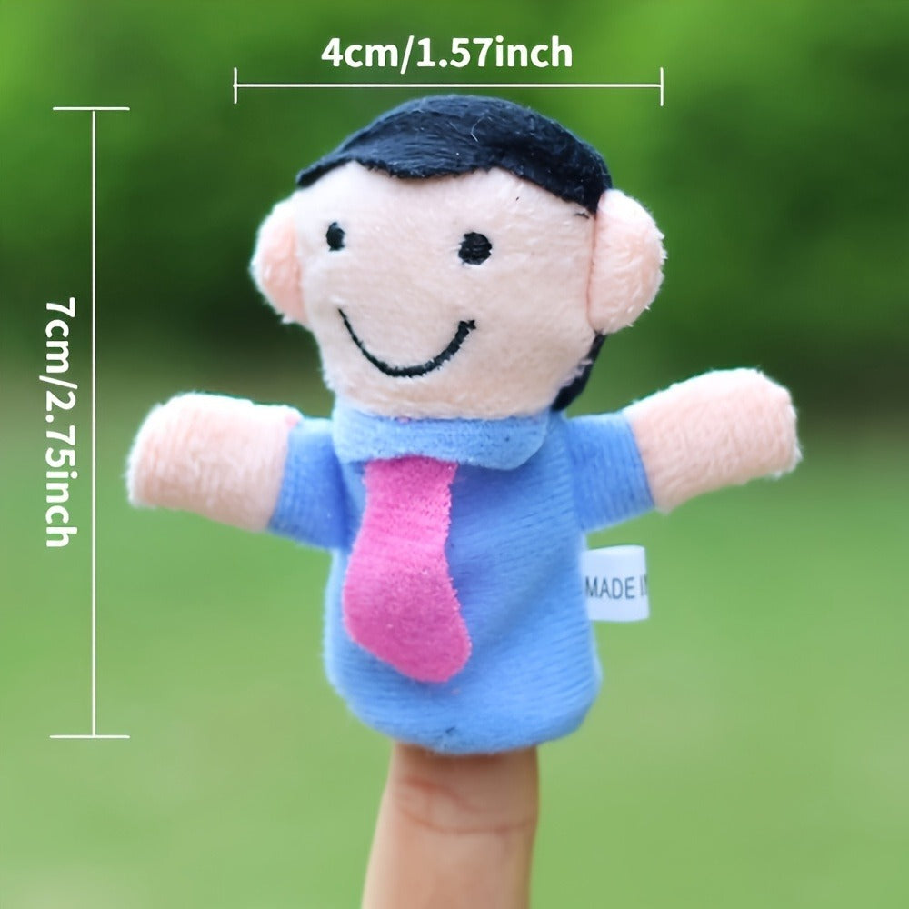3pcs Family Finger Puppet Drama Set for Role Play & Story Time