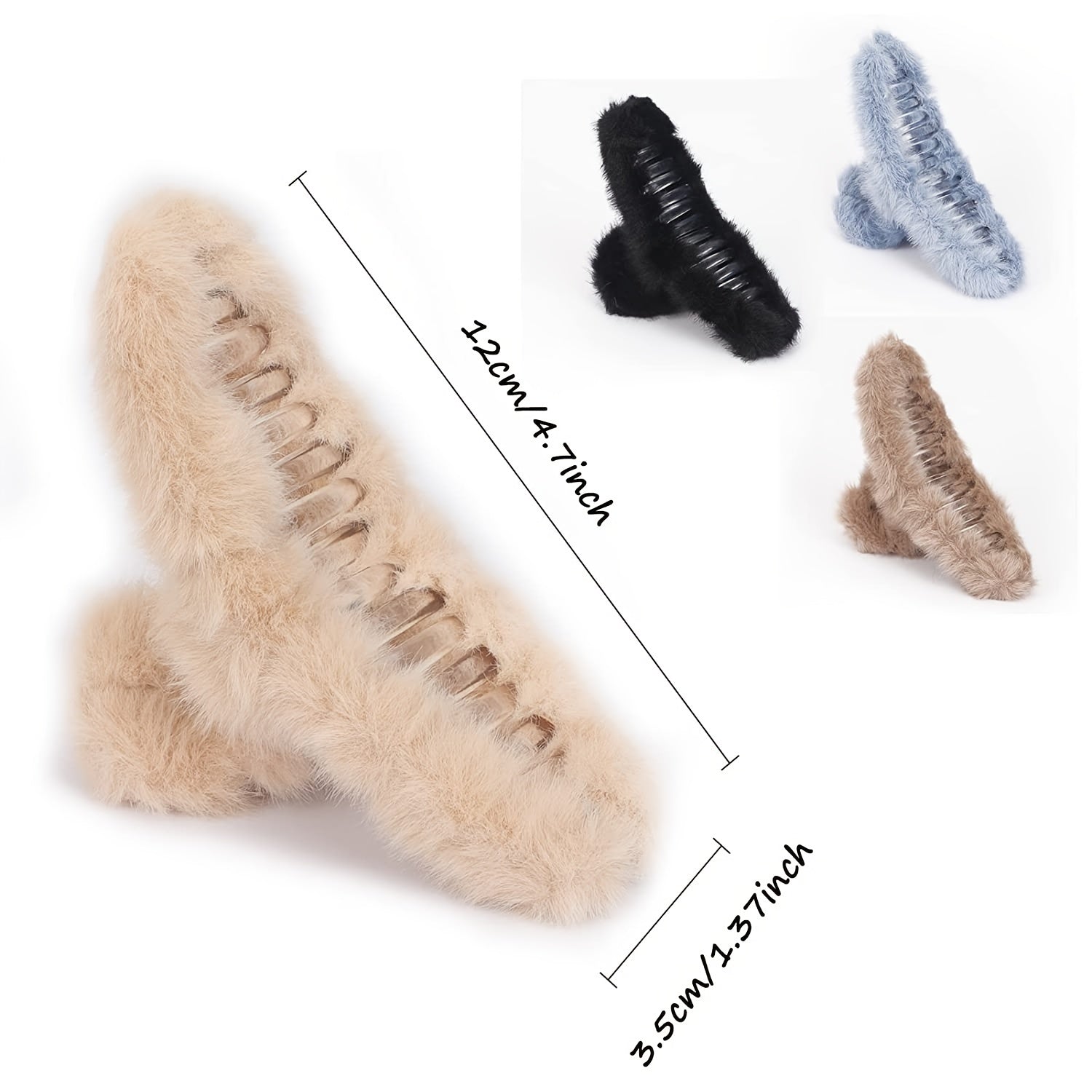 4pcs Plush Hair Claw Clips Strong Hold Hair Barrettes Non Slip Hair Accessories