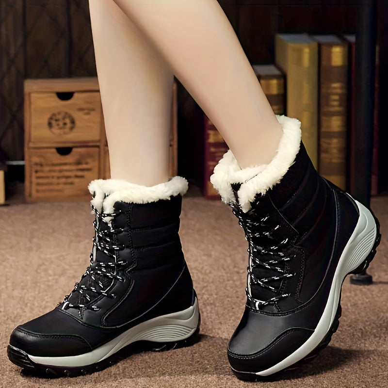 Soft Thick Bottom High Top Faux Leather Snow Boots
